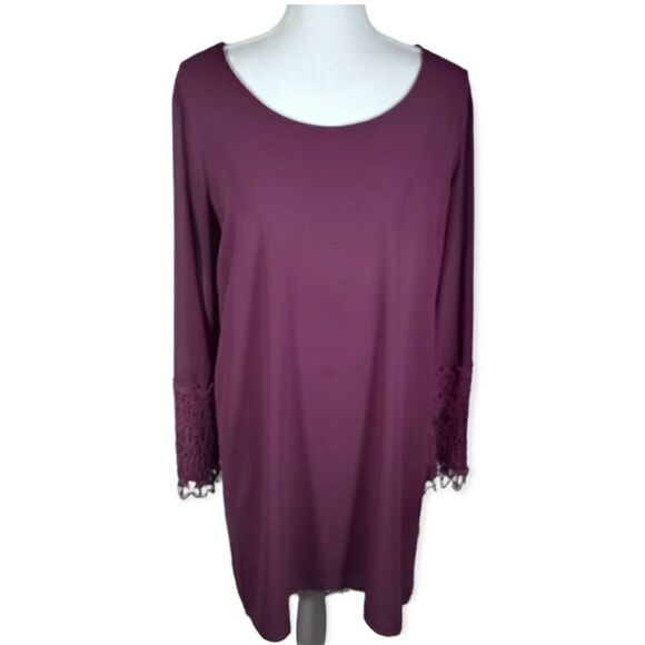 CHARMING CHARLIE PURPLE SHIFT DRESS SZ.L GUC - Picture 1 of 10
